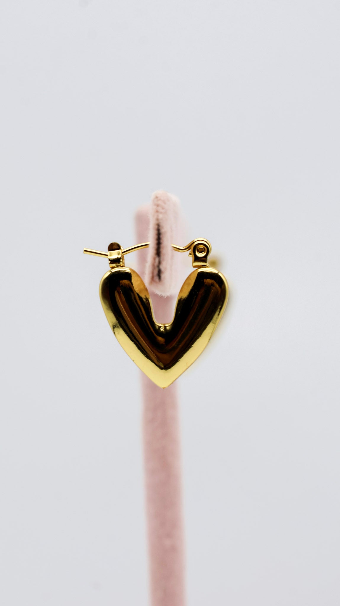 Gold Amora Heart Hoops