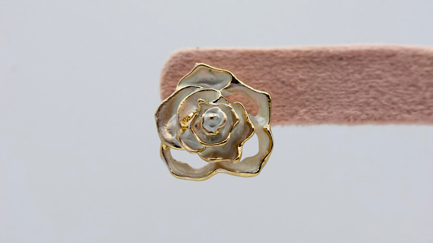 Ivory Rose Stud Earrings