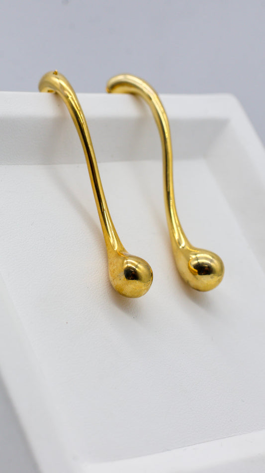 Aurelia Gold Sculpted Drop Earrings for Women