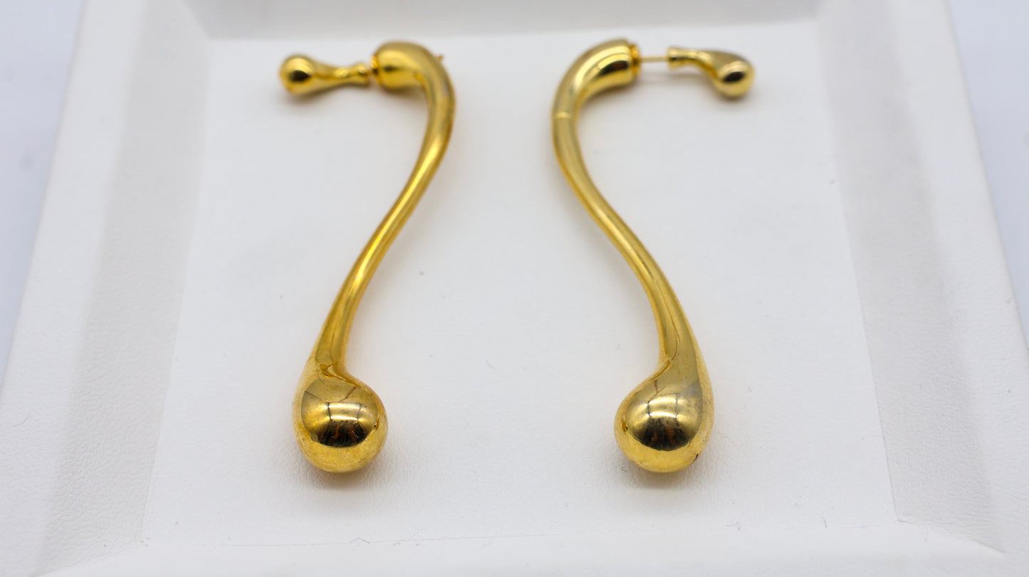 Aurelia Gold Sculpted Drop Earrings for Women
