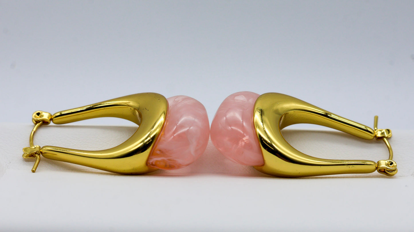 Blush Arc Drop Earrings for Women