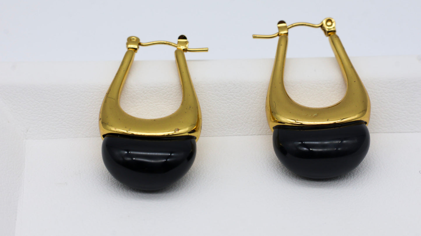 Luna Pearl Sculpted Hoops for Women