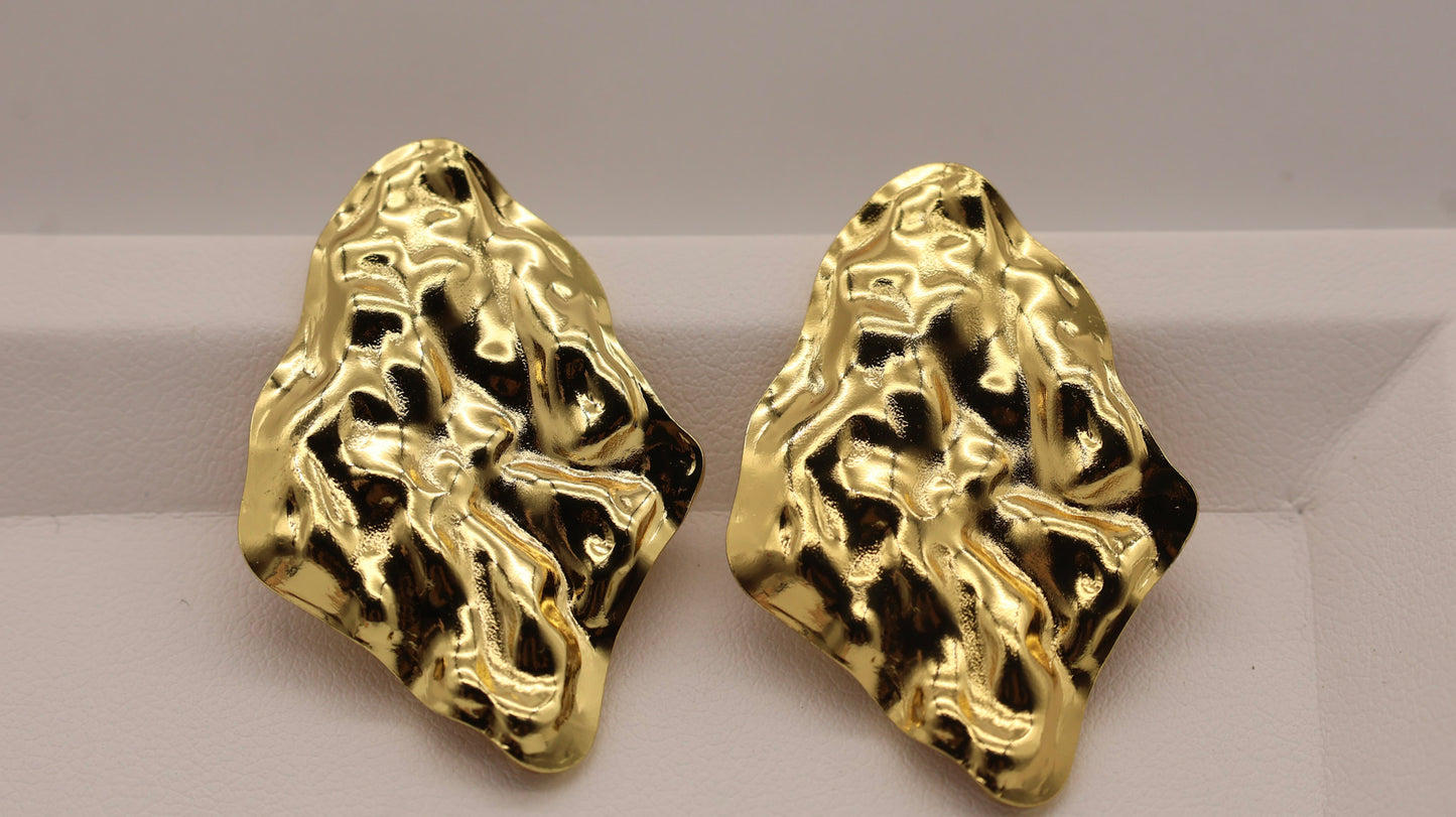 Aurelia Melted Gold Statement Stud Earrings for Women