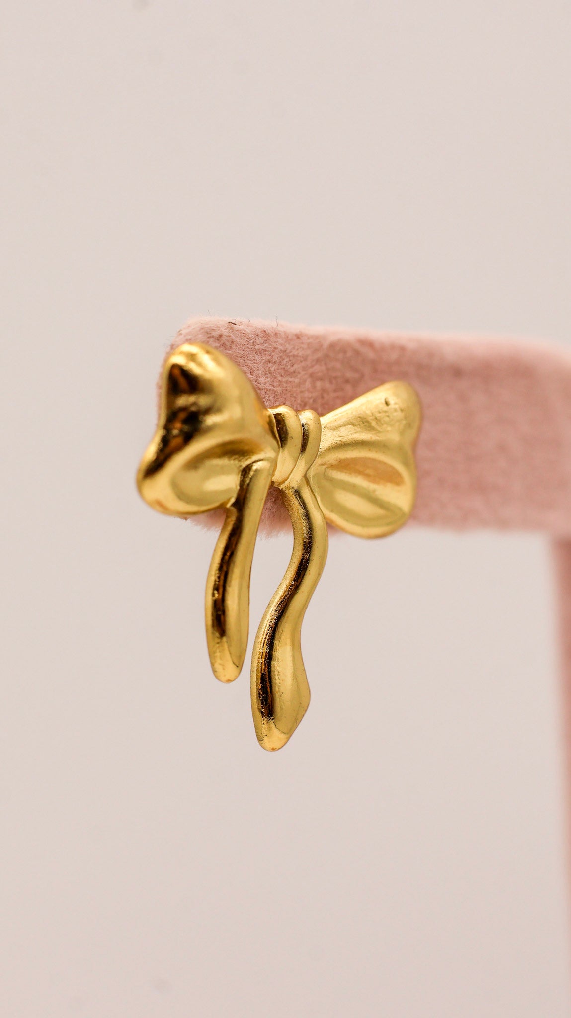 Golden Bow Statement Stud Earrings for Women