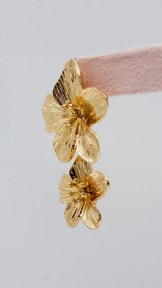 Aurelia Bloom Gold Drop Earrings for Women