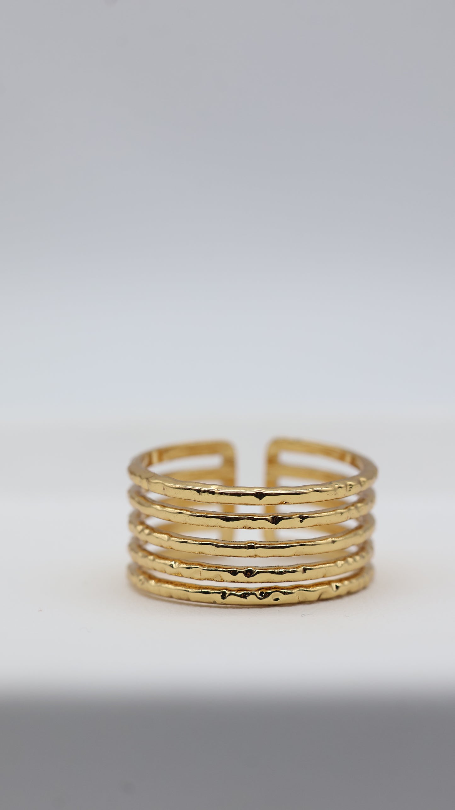 Golden Ripple Stacked Statement Ring