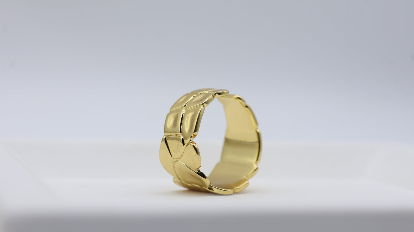 Gold Chunky Link Statement Ring for Women