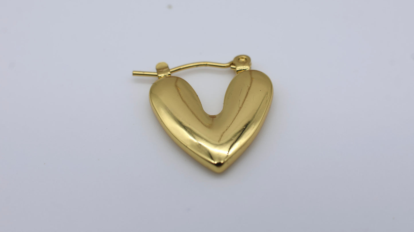 Gold Amora Heart Hoops