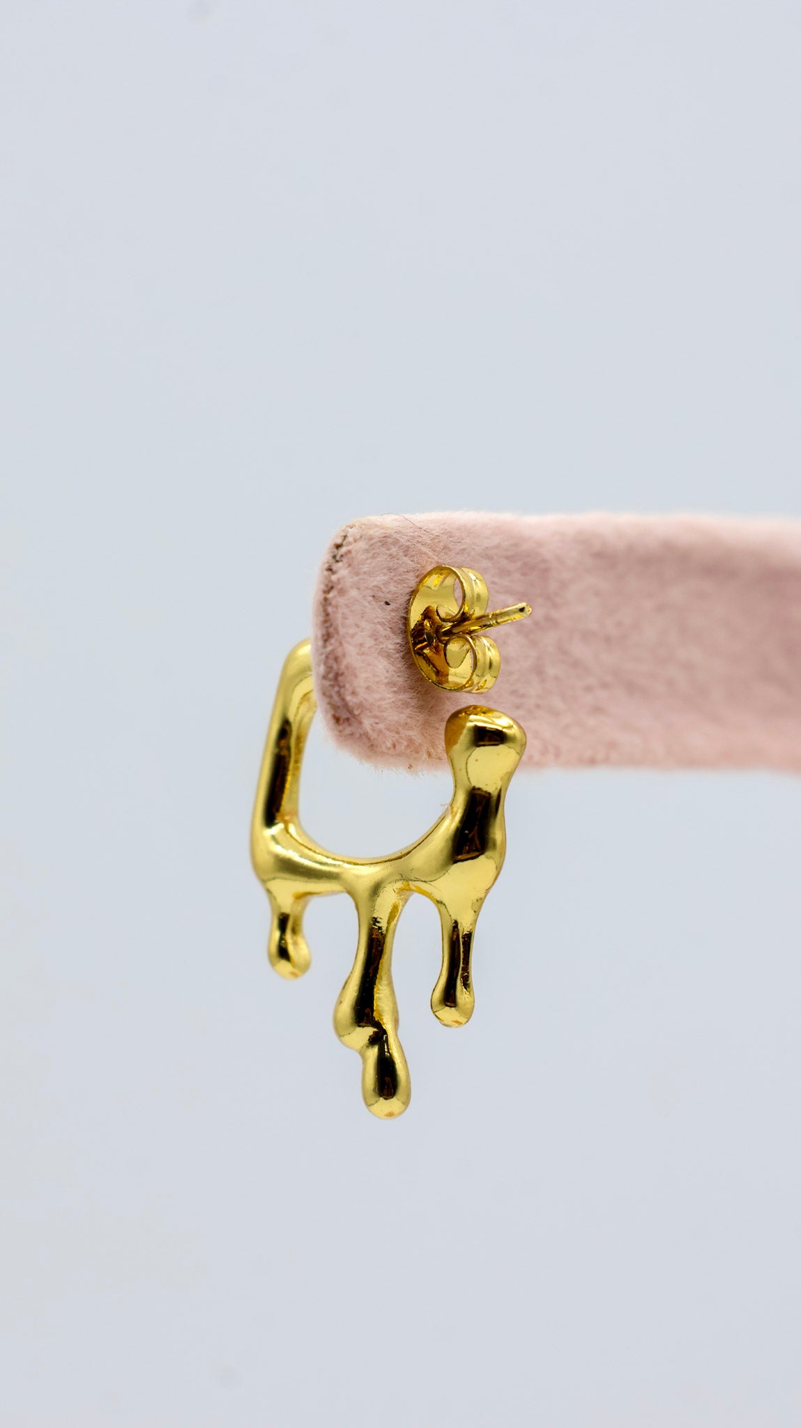 Molten Gold Drip Hoop Earrings for Women