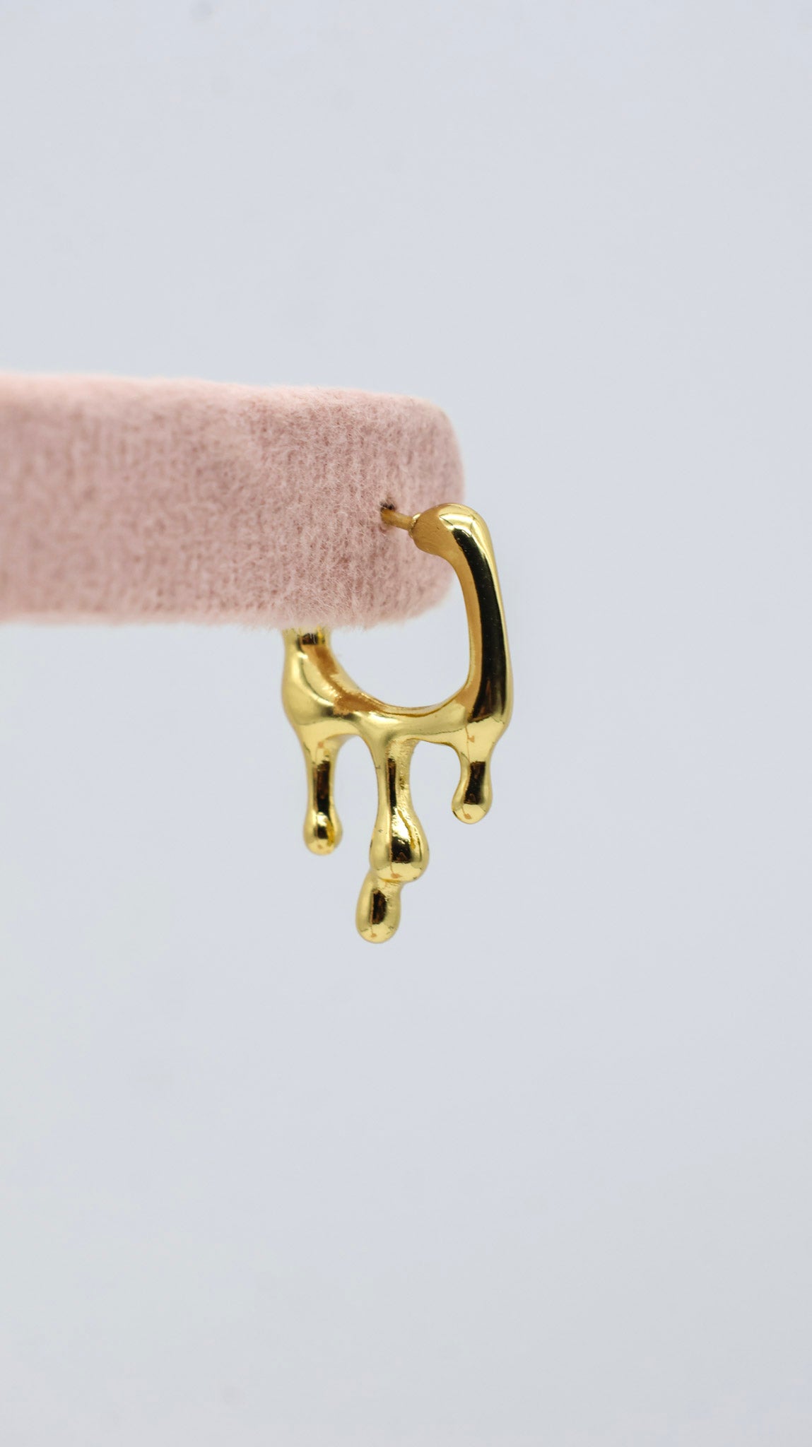 Molten Gold Drip Hoop Earrings for Women
