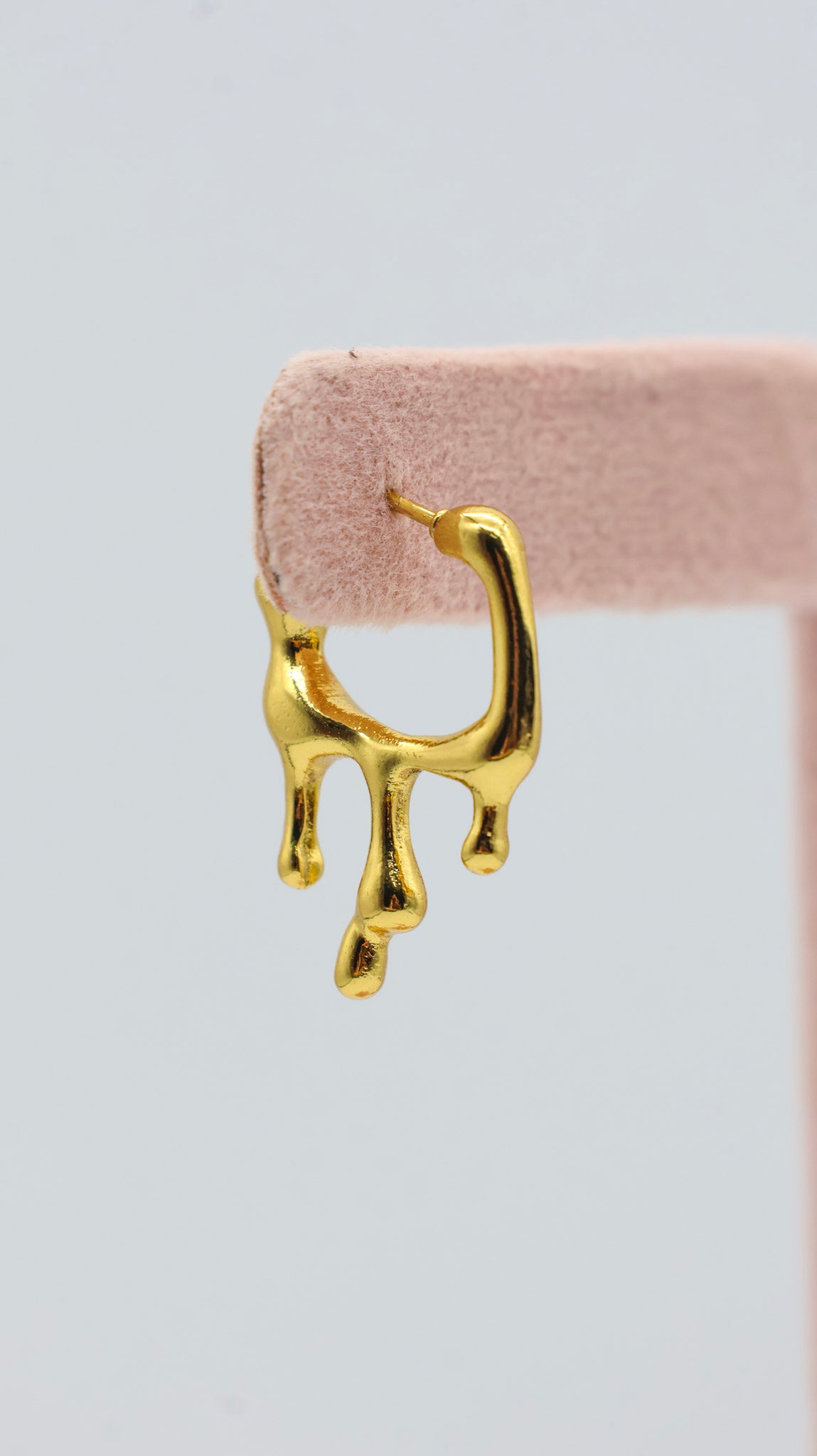 Molten Gold Drip Hoop Earrings for Women