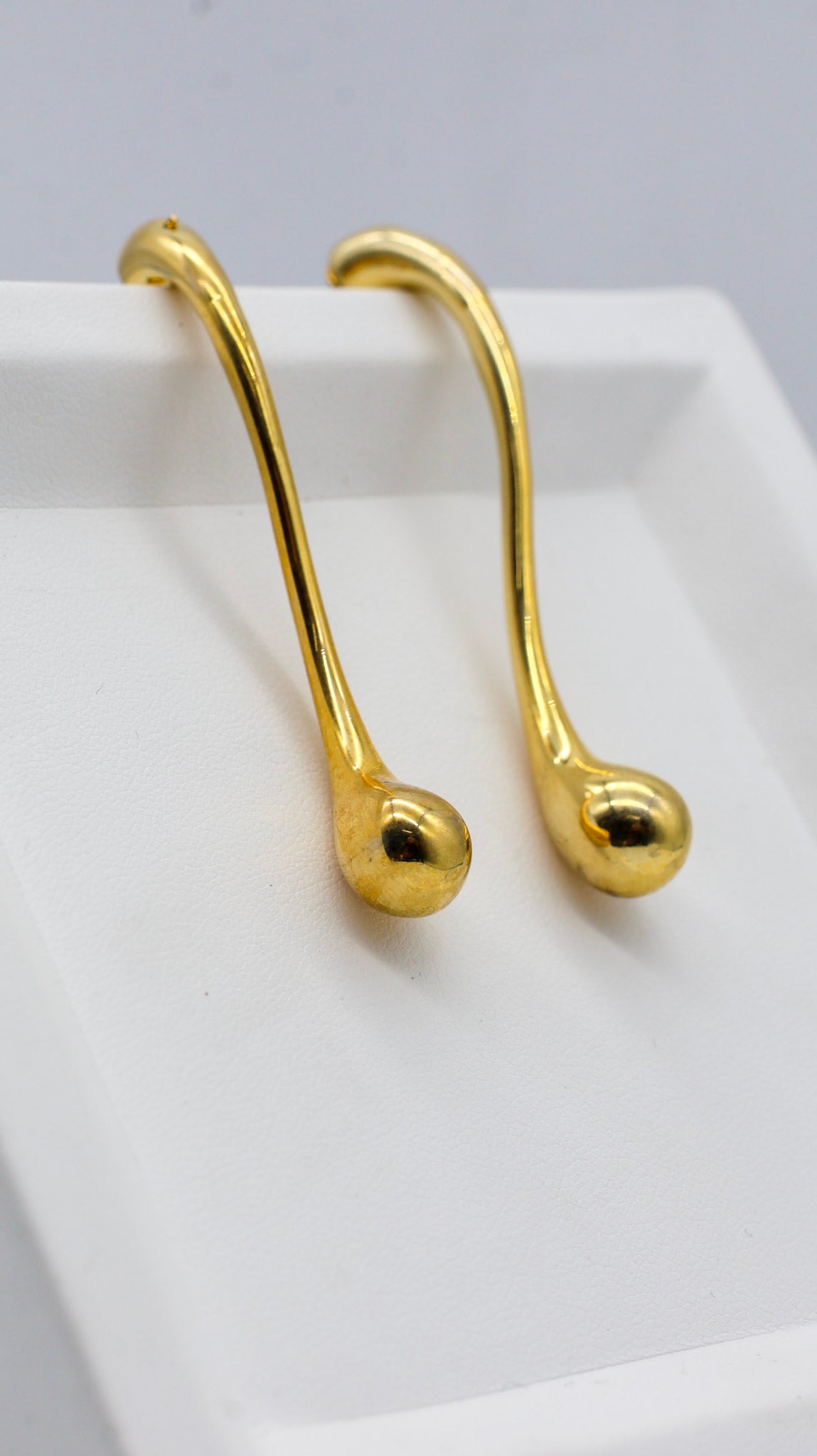 Aurelia Gold Sculpted Drop Earrings for Women