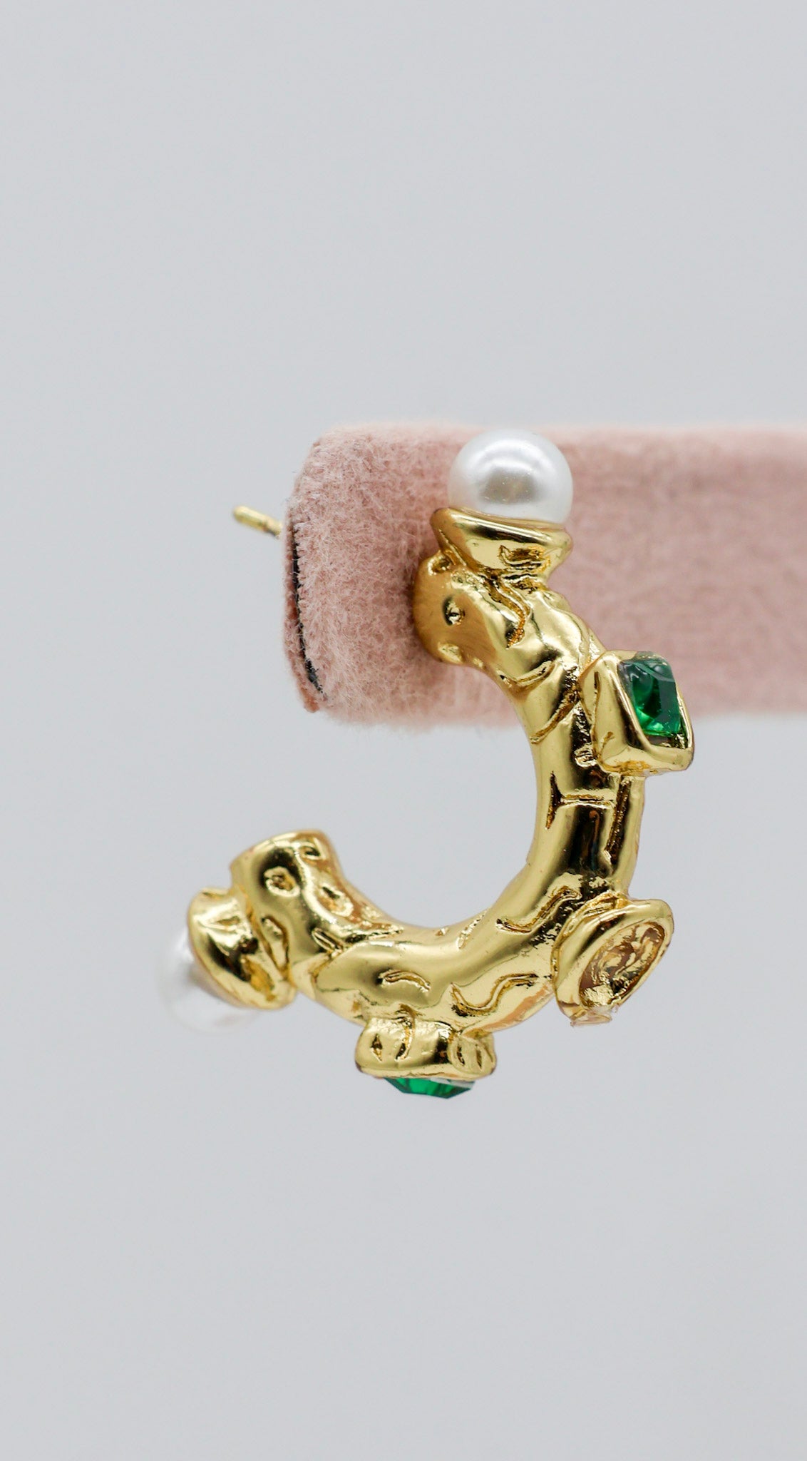 Emerald Pearl Hoops for Women