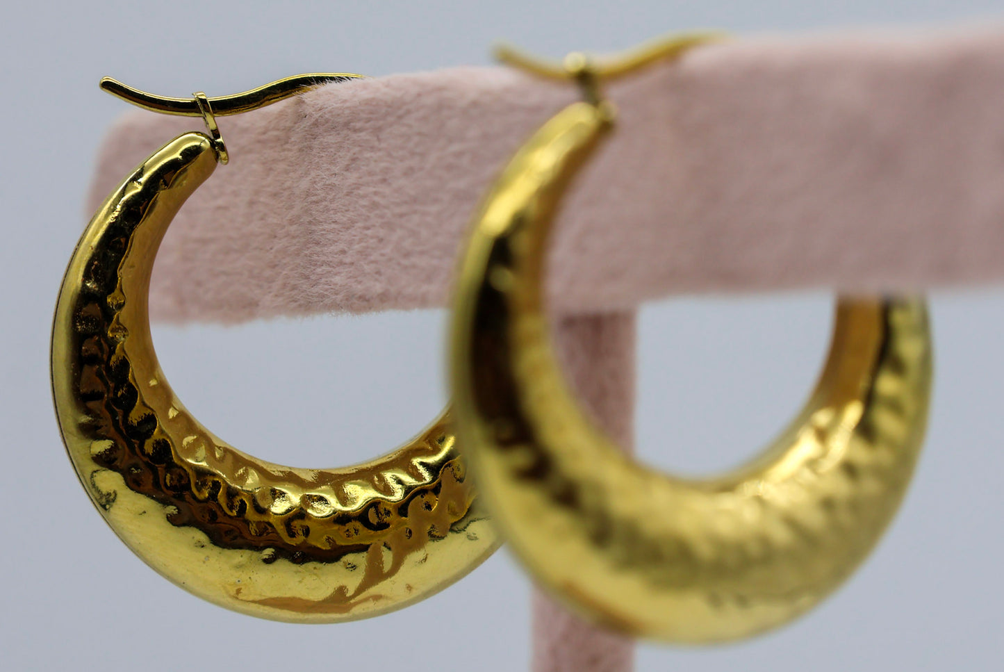 Zahra Gold Textured Hoop Earrings for Women