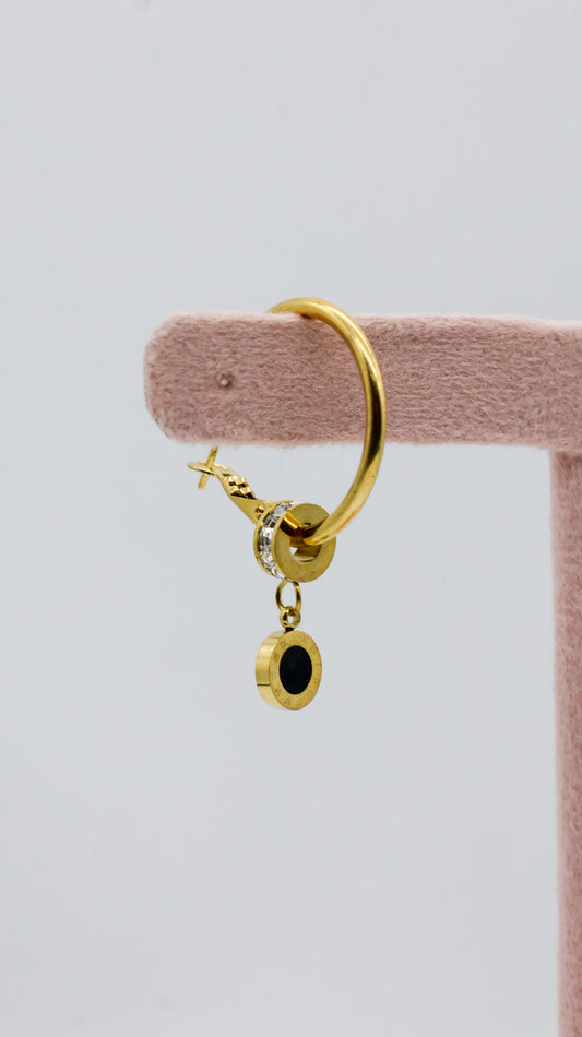 Noir Gold Hoop Earrings For Women