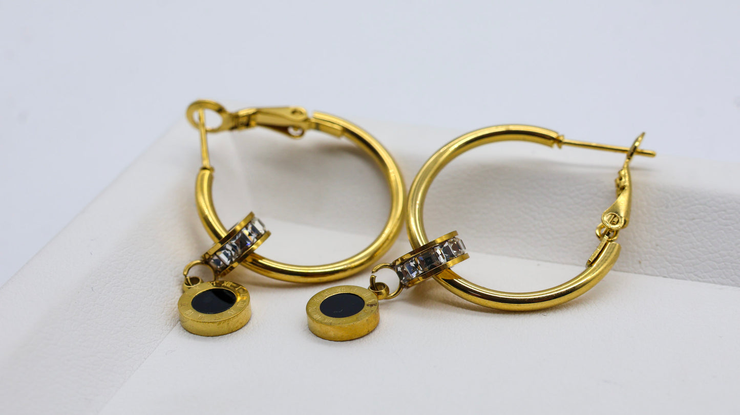 Noir Gold Hoop Earrings For Women