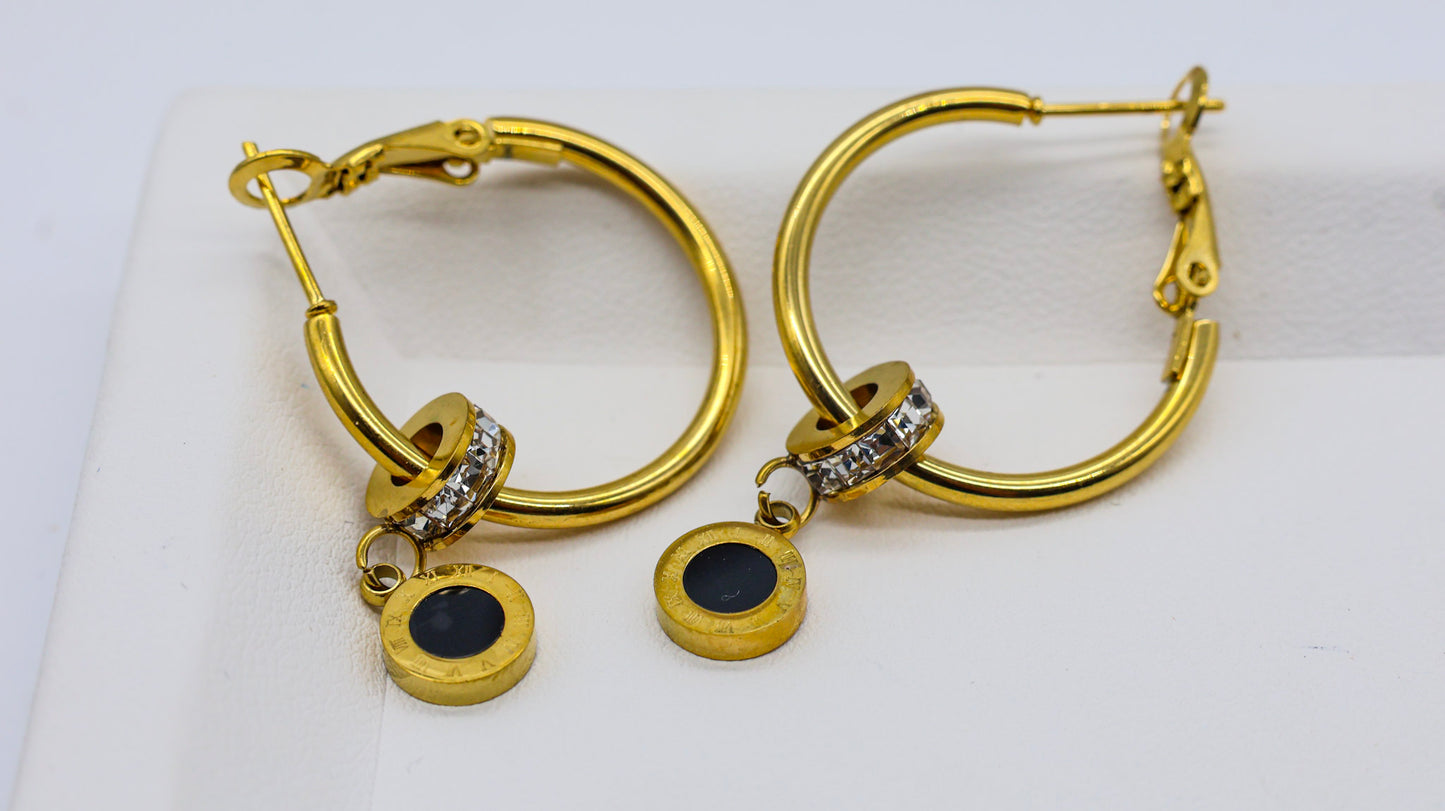 Noir Gold Hoop Earrings For Women
