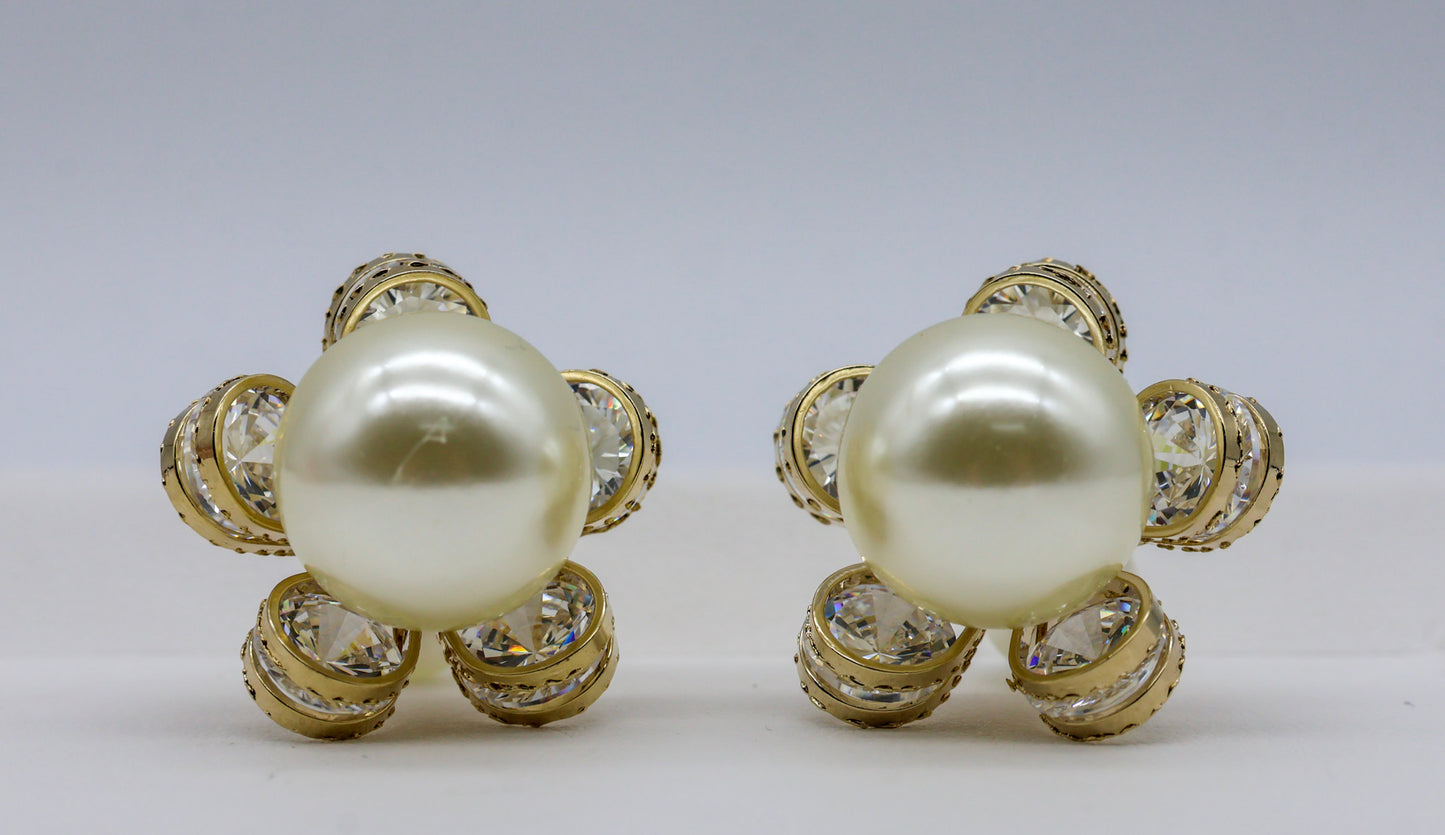 3in1 Pearl Royale Bow Stud Earrings for Women