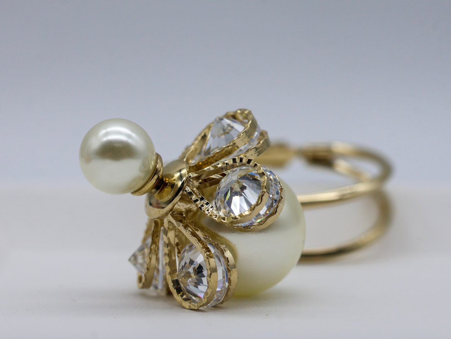 3in1 Pearl Royale Bow Stud Earrings for Women