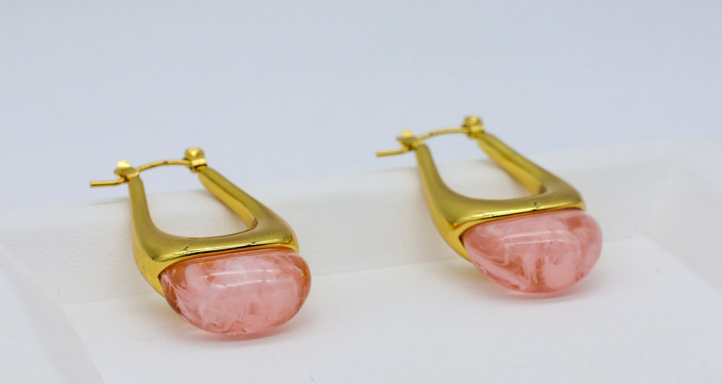 Blush Arc Drop Earrings for Women
