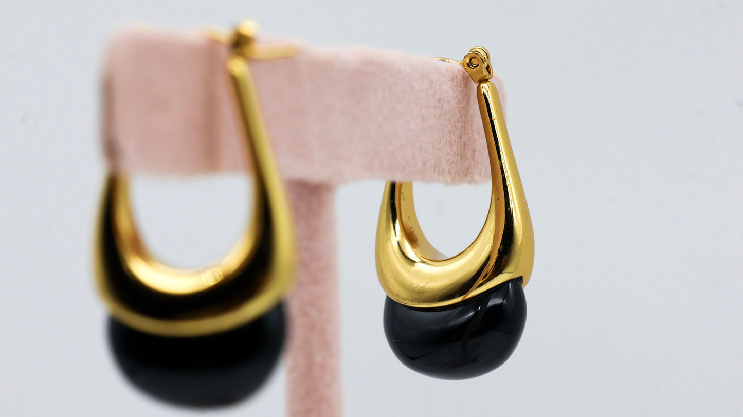 Luna Pearl Sculpted Hoops for Women