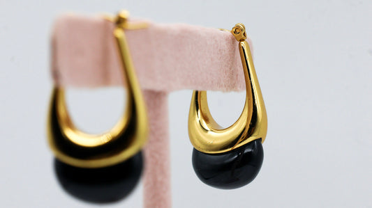 Luna Pearl Sculpted Hoops for Women