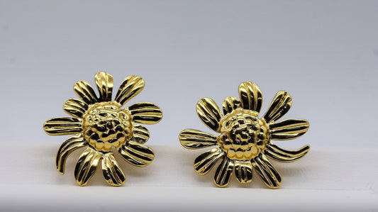Sienna Bloom Gold Stud Earrings for Women