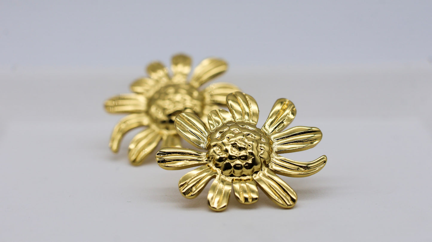 Sienna Bloom Gold Stud Earrings for Women