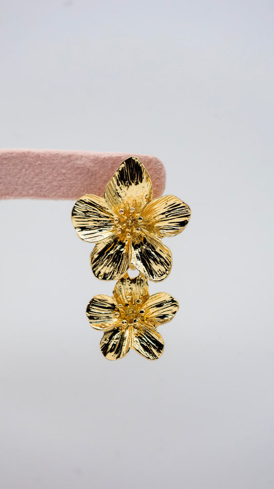 Aurelia Bloom Gold Drop Earrings for Women