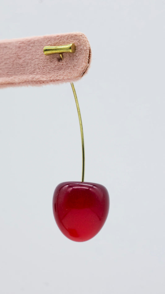 Cherry Crush Gold Drop Earrings for Women