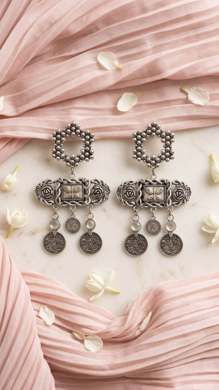 Boho Coin Charm Earrings