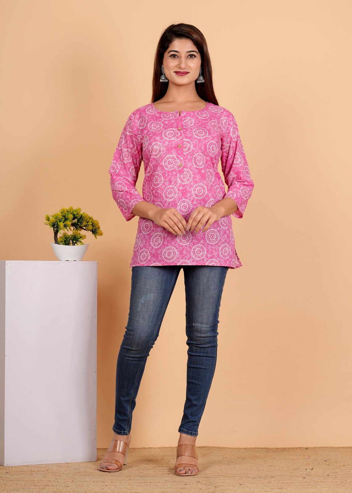 Sanganeri Printed Women’s short kurti