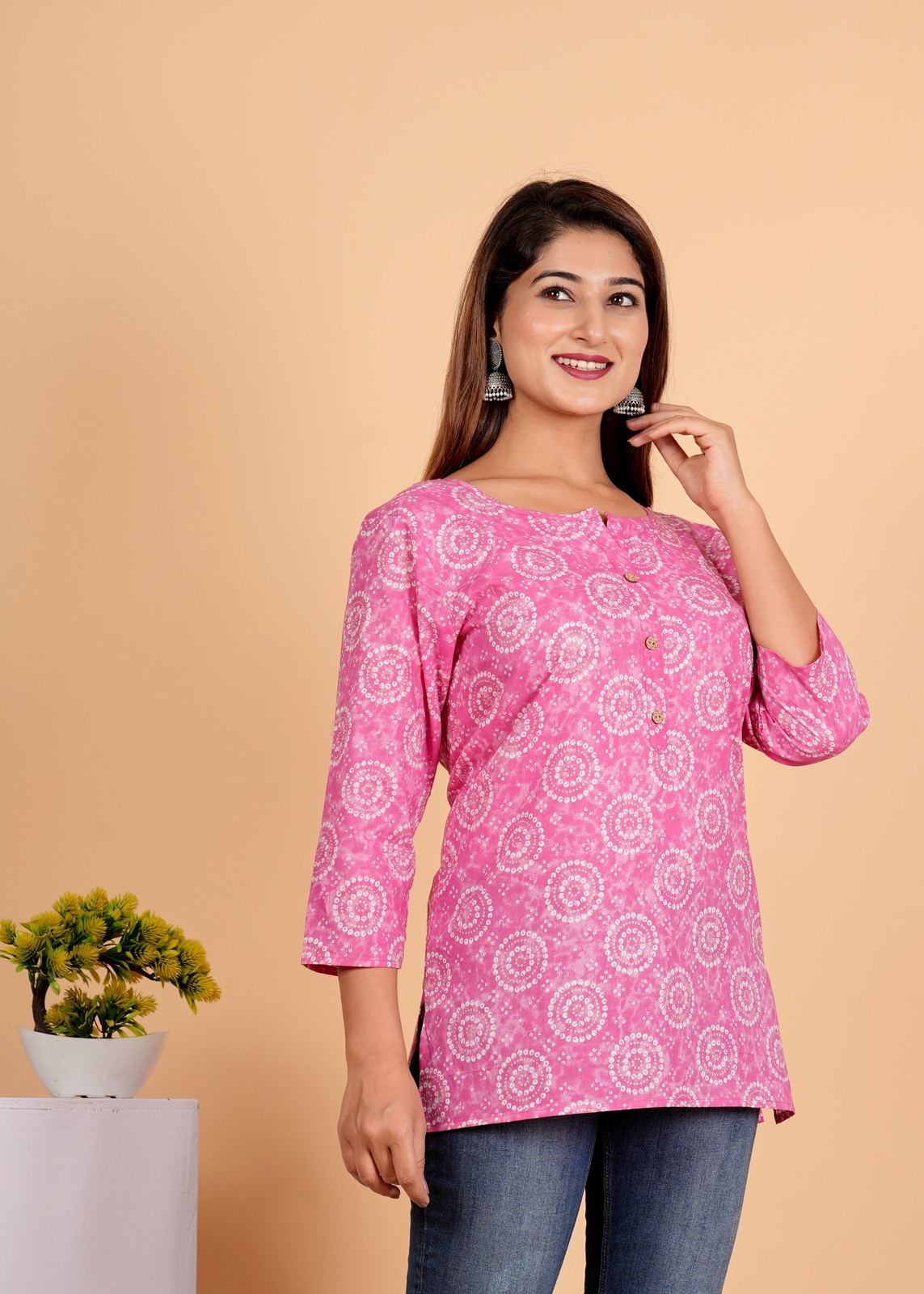 Sanganeri Printed Women’s short kurti