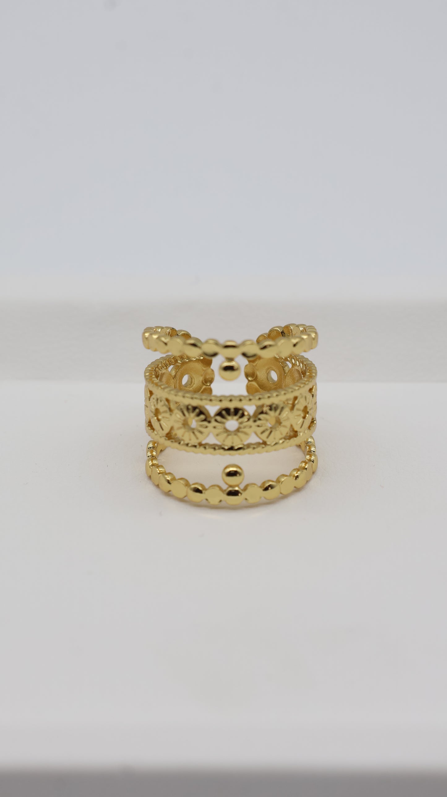 Sunehri Noor Multi-Layer Statement Ring