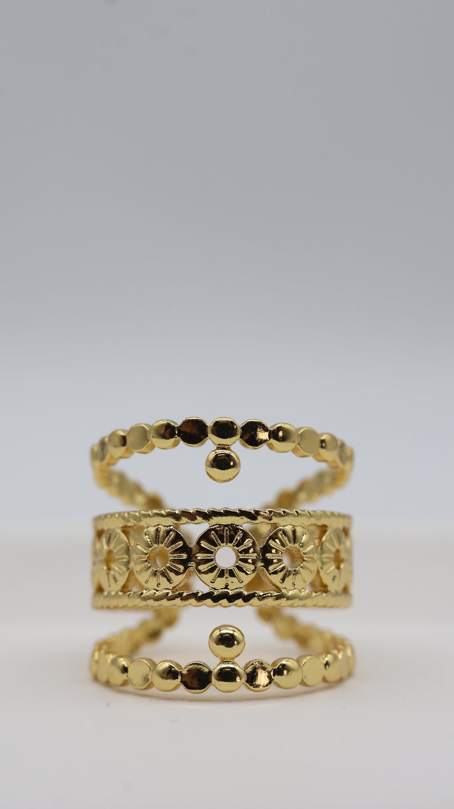 Sunehri Noor Multi-Layer Statement Ring