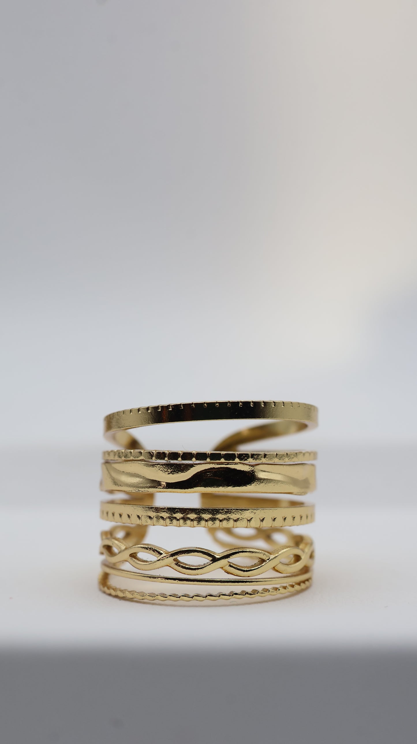 Harmony Layered Golden Statement Ring