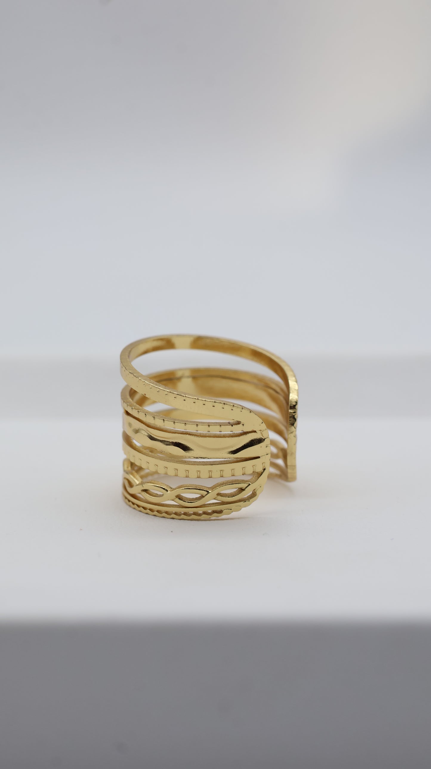 Harmony Layered Golden Statement Ring