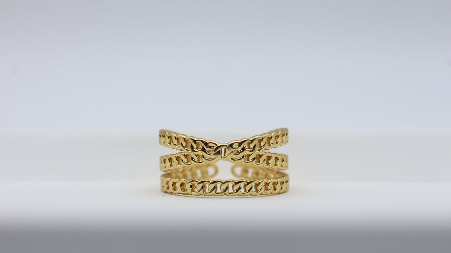 Golden Chain Wrap Adjustable Ring for Women