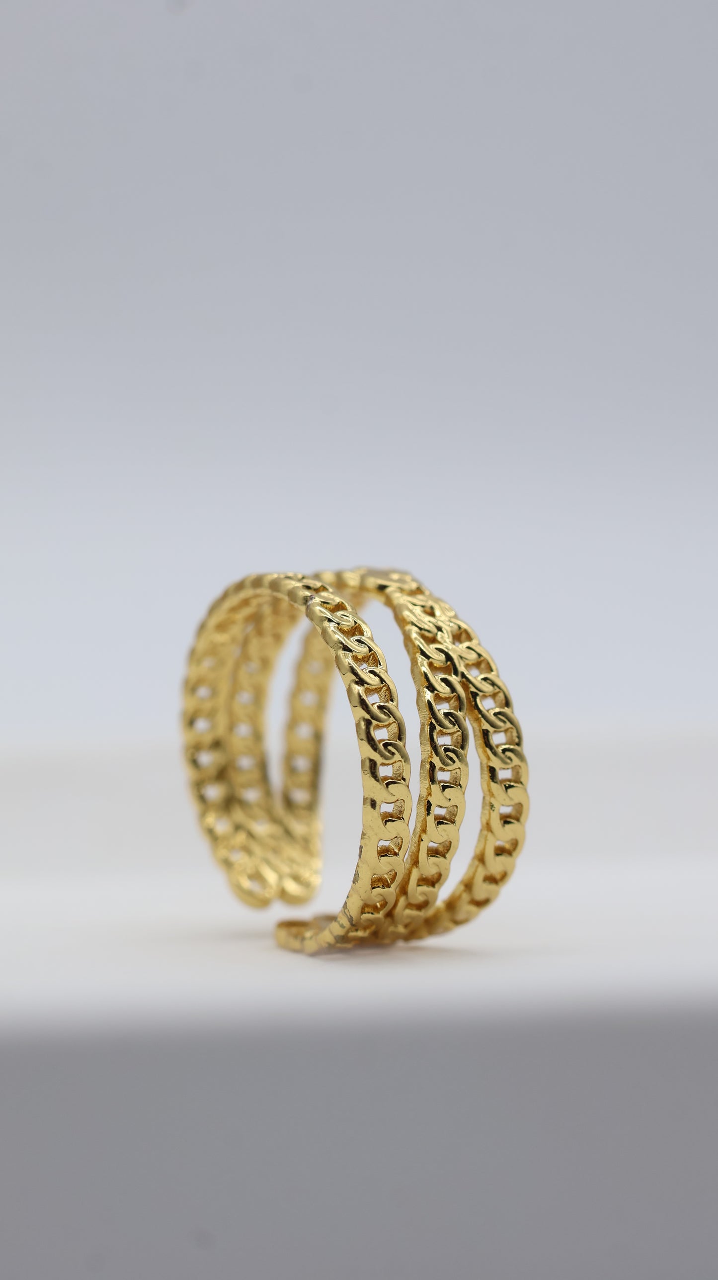 Golden Chain Wrap Adjustable Ring for Women