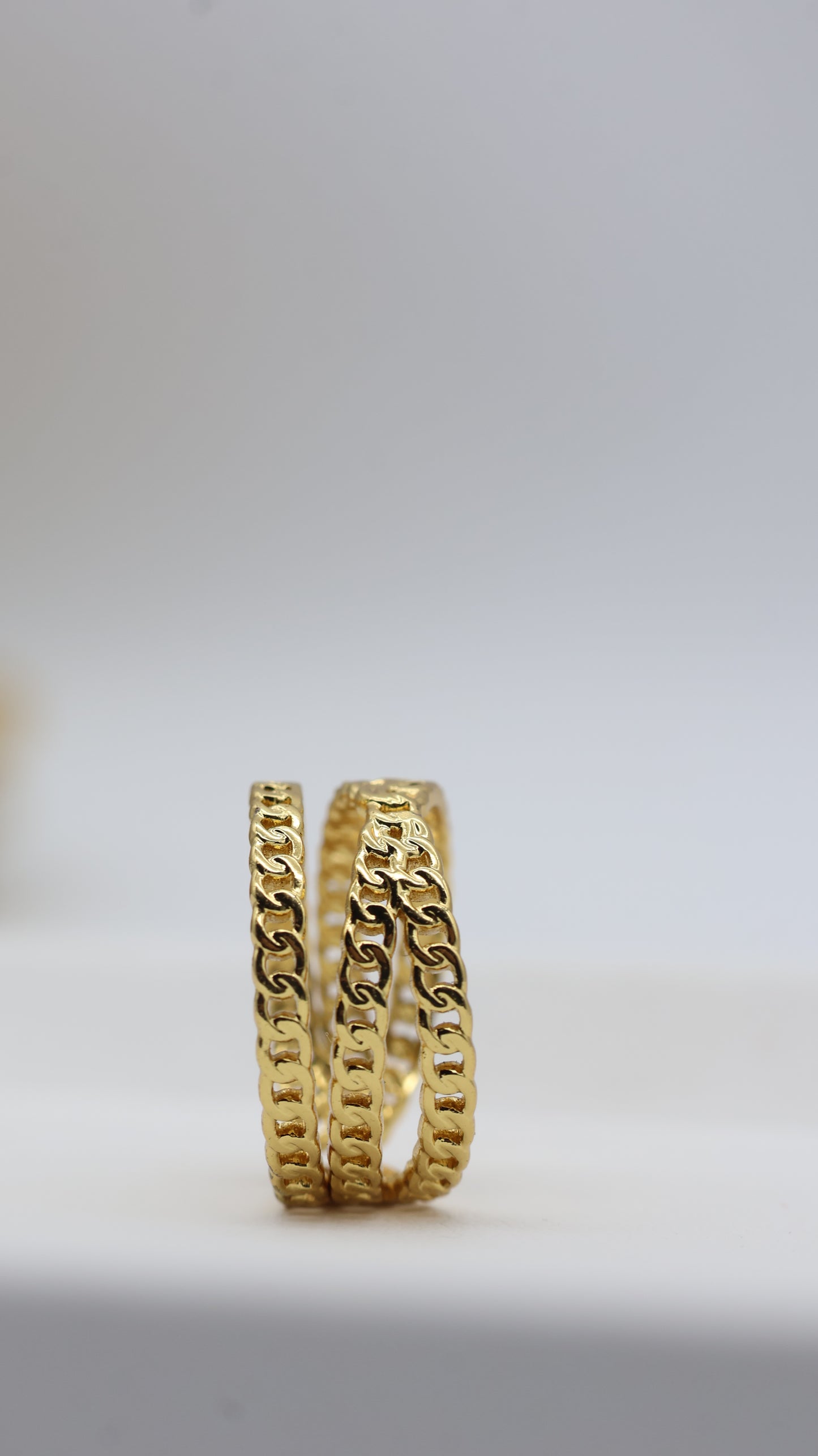Golden Chain Wrap Adjustable Ring for Women