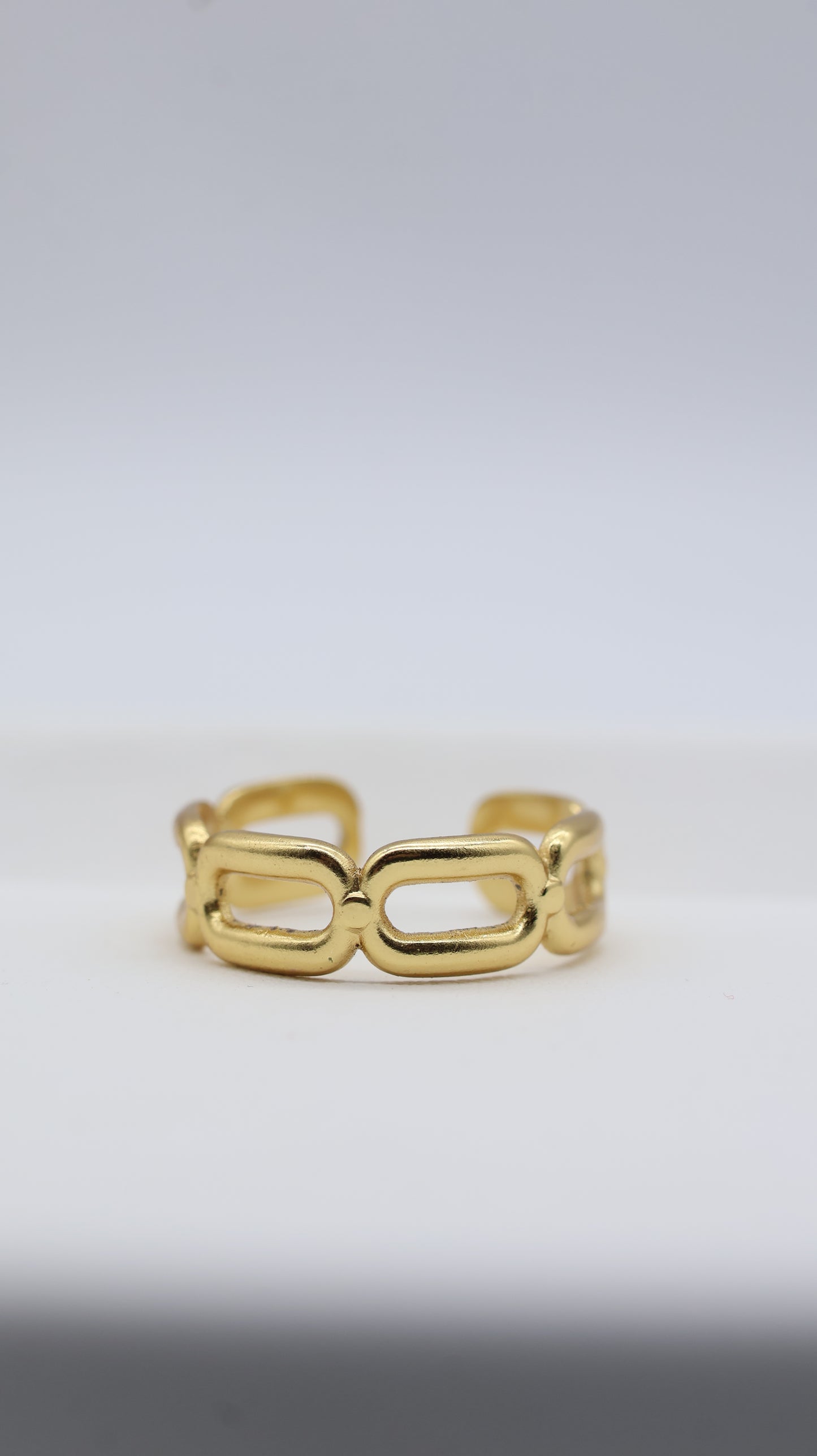 Gold Chain Link Adjustable Ring for Women