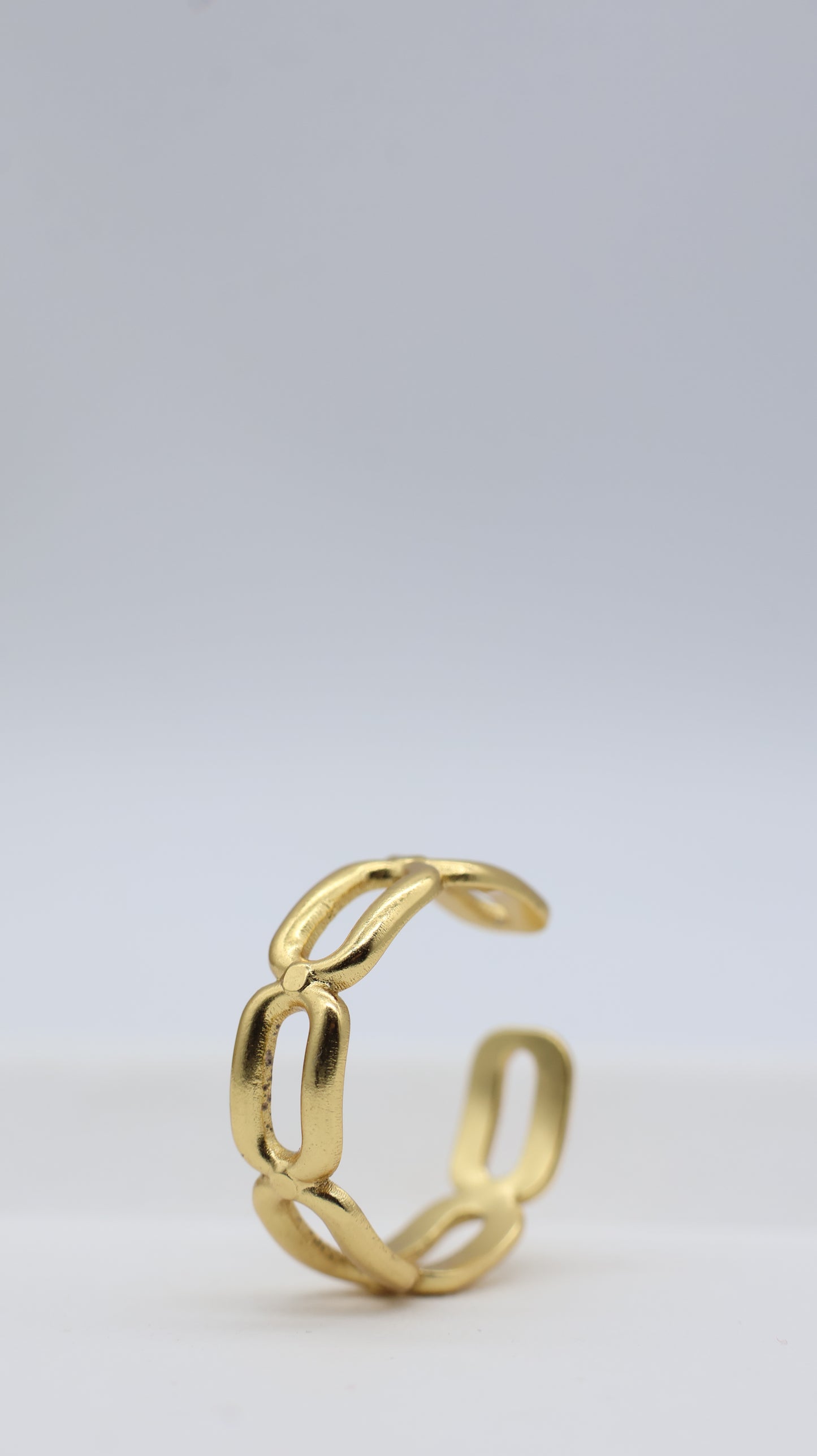 Gold Chain Link Adjustable Ring for Women