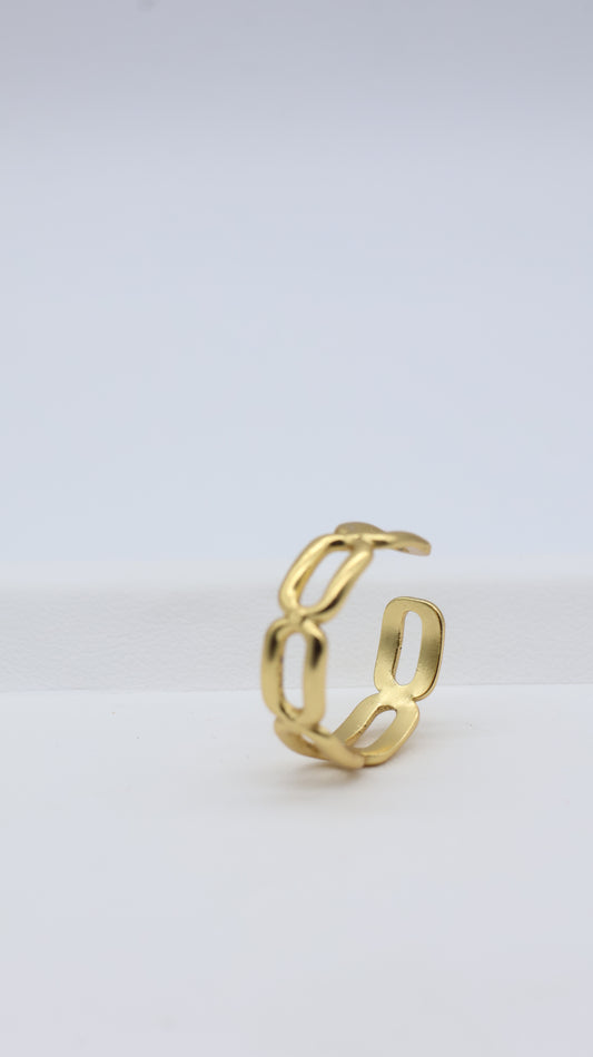 Gold Chain Link Adjustable Ring for Women