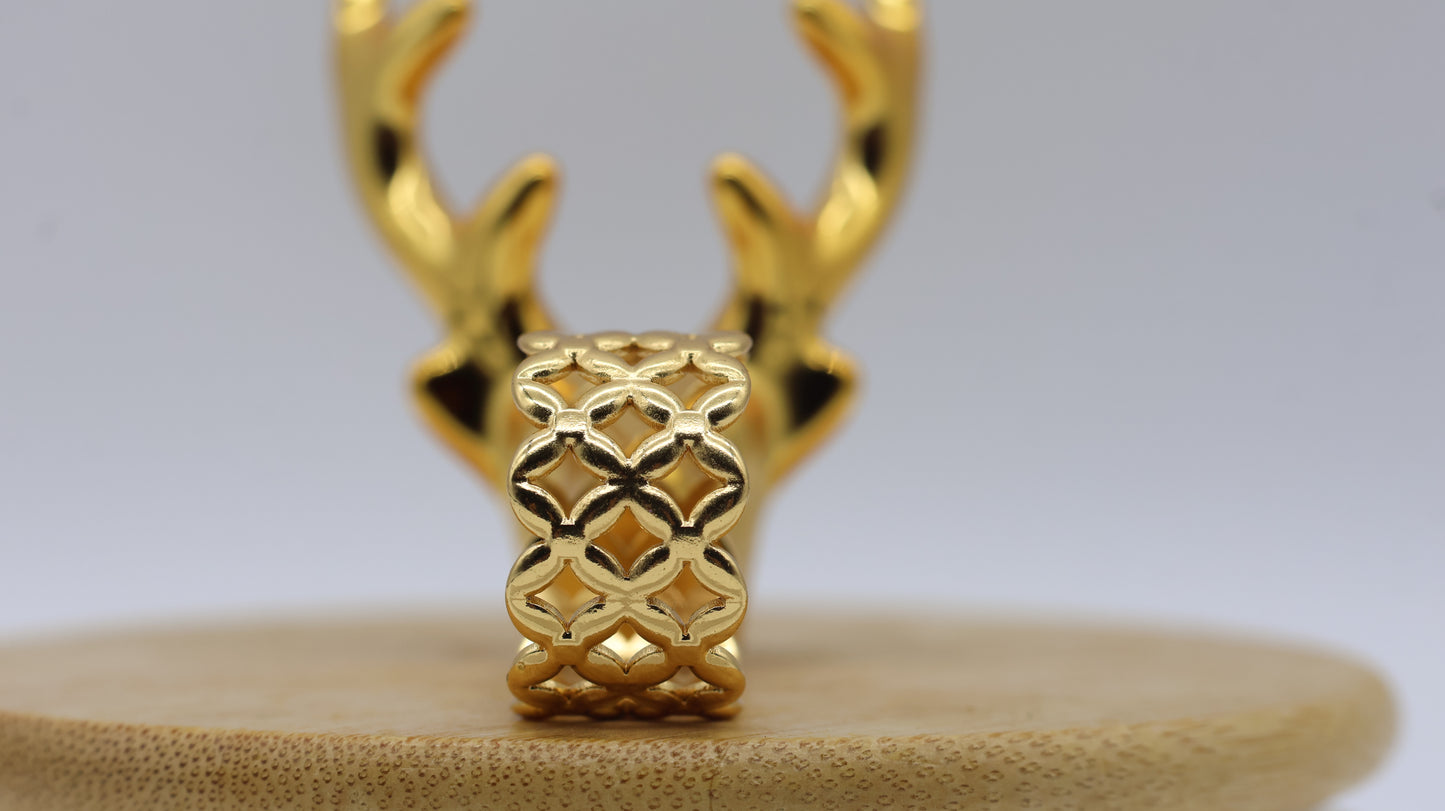 Gold Lattice Statement Ring for Women