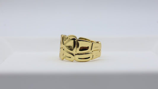 Gold Chunky Link Statement Ring for Women