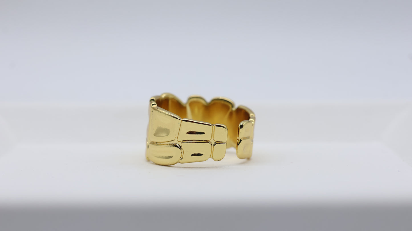 Gold Chunky Link Statement Ring for Women