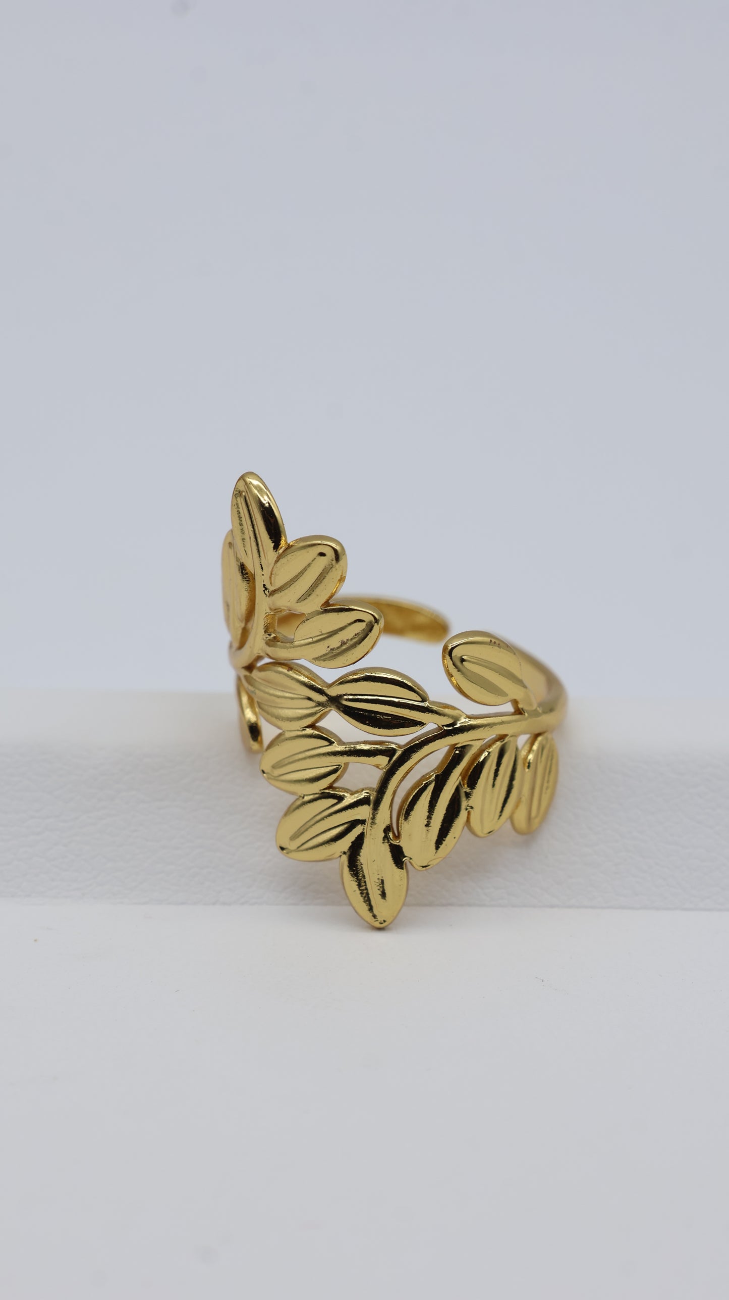 Gold Leaf Adjustable Statement Ring for Women