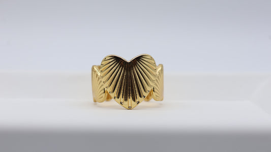 Golden Heart Statement Ring for Women