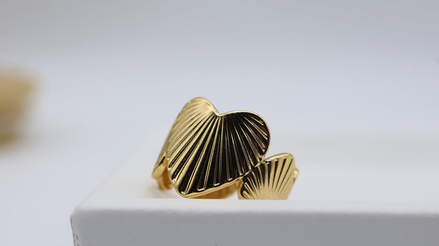 Golden Heart Statement Ring for Women