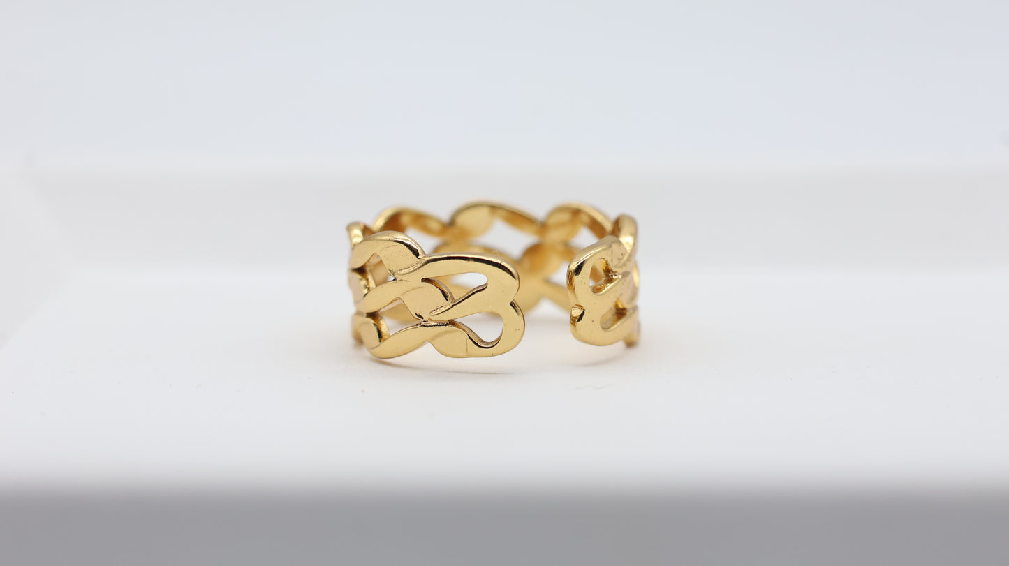 Triple Chain Gold Statement Ring for Women